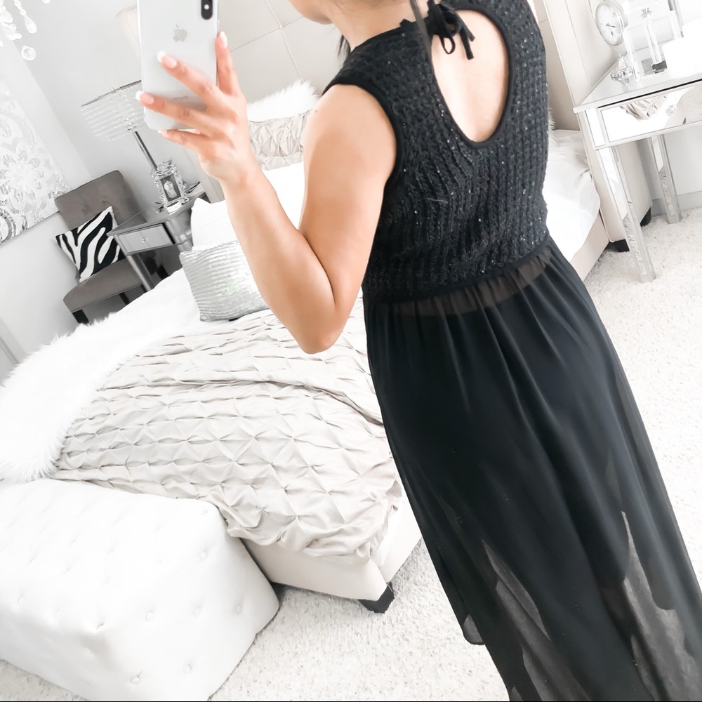 Bebe knitted high low tunic mesh chiffon - Picture 5 of 12